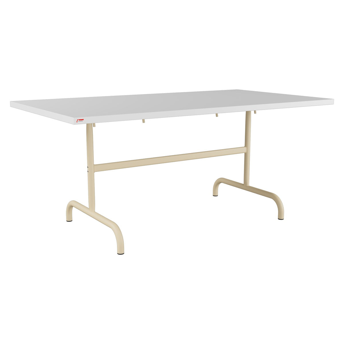 Schaffner Säntis Table repas rabattable 165x90cm – Blanc 90 / Marron Pastel 83