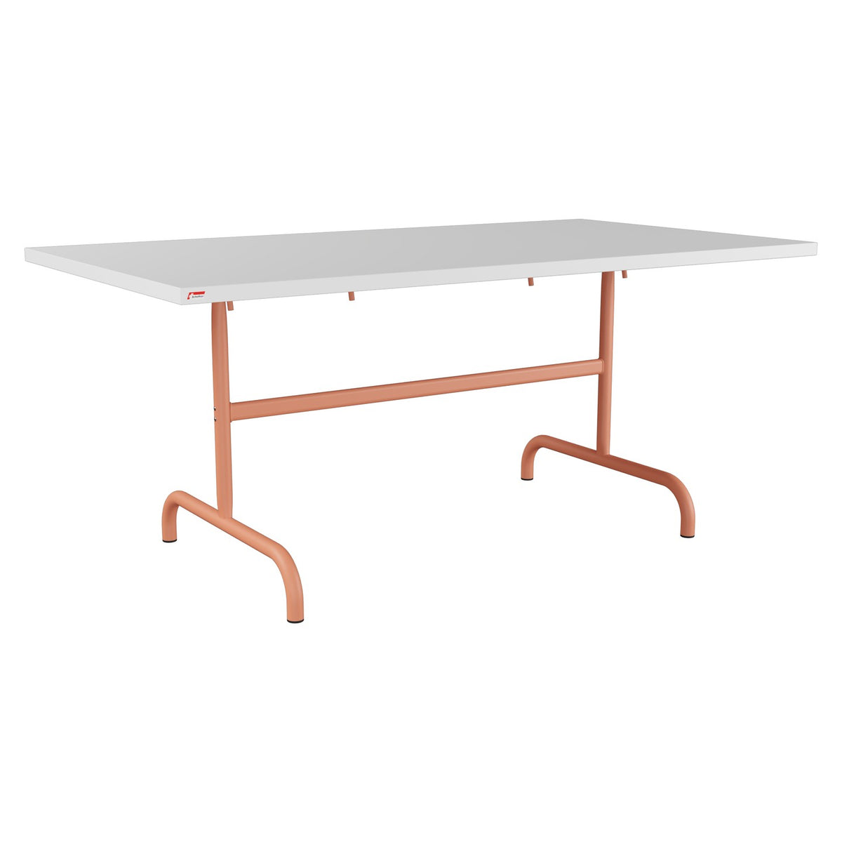 Schaffner Säntis Table repas rabattable 165x90cm – Blanc 90 / Terracotta 84