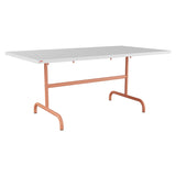 Schaffner Säntis Table repas rabattable 165x90cm – Blanc 90 / Terracotta 84