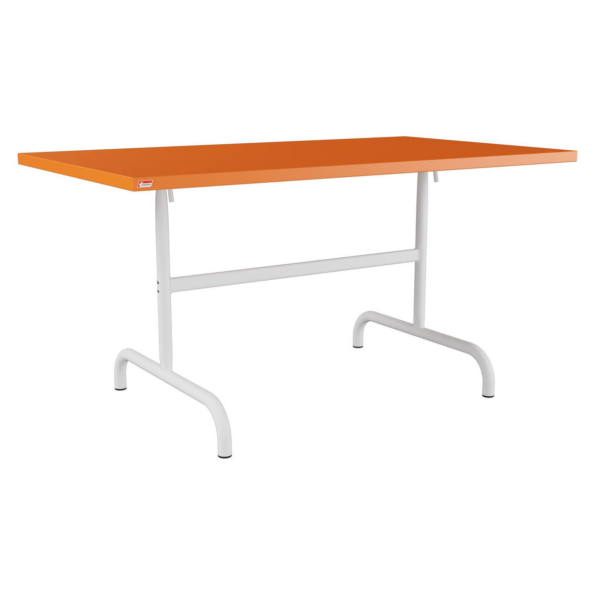 Schaffner Säntis Table repas rabattable 140x80cm – Orange 13 / Blanc 90