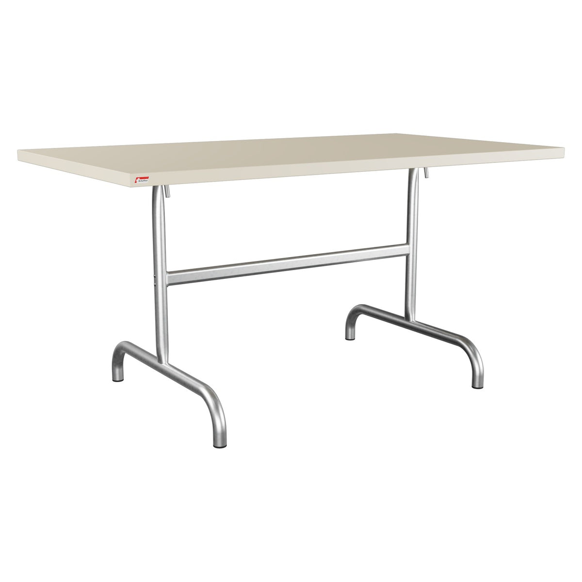 Schaffner Säntis Table repas rabattable 140x80cm – Sable Pastel 15 / Galvanisé à chaud 02