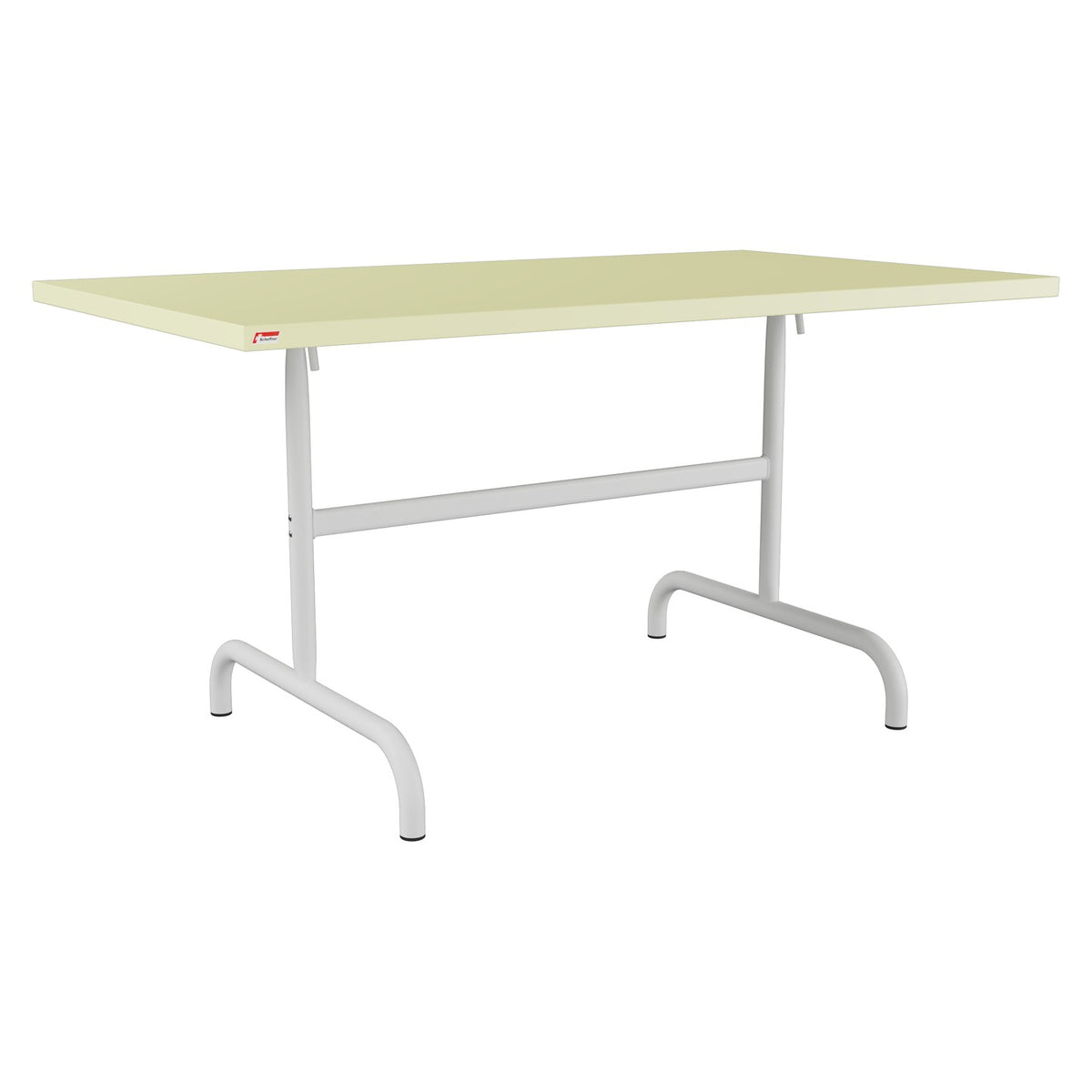 Schaffner Säntis Table repas rabattable 140x80cm – Jaune Buis 18 / Gris Argent 78