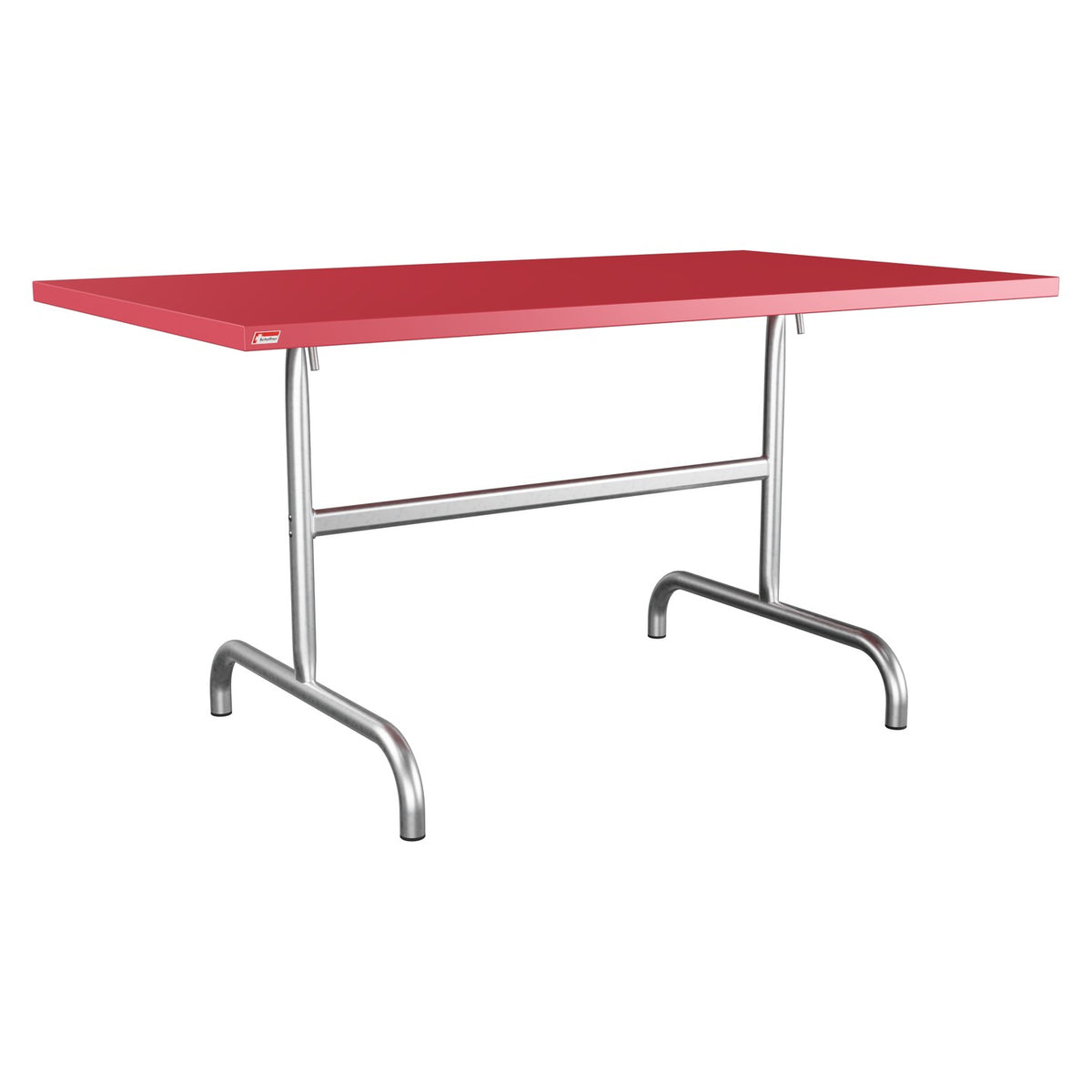 Schaffner Säntis Table repas rabattable 140x80cm – Rouge Érable 33 / Galvanisé à chaud 02