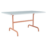 Schaffner Säntis Table repas rabattable 140x80cm – Bleu Pastel 51 / Terracotta 84