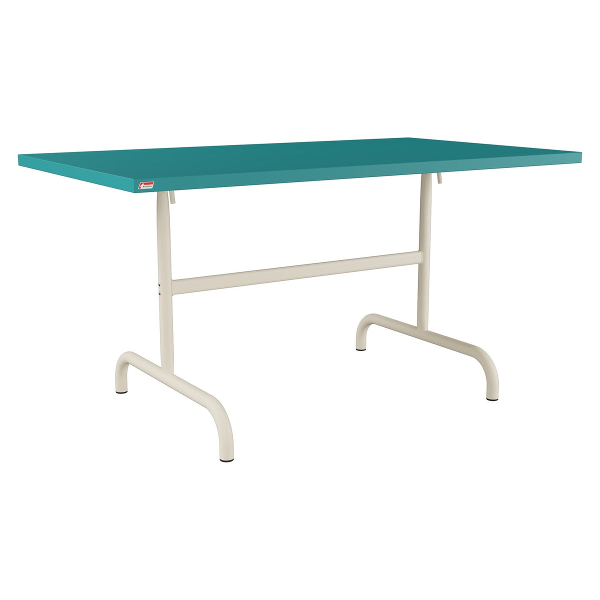 Schaffner Säntis Table repas rabattable 140x80cm – Bleu Kali 56 / Sable Pastel 15