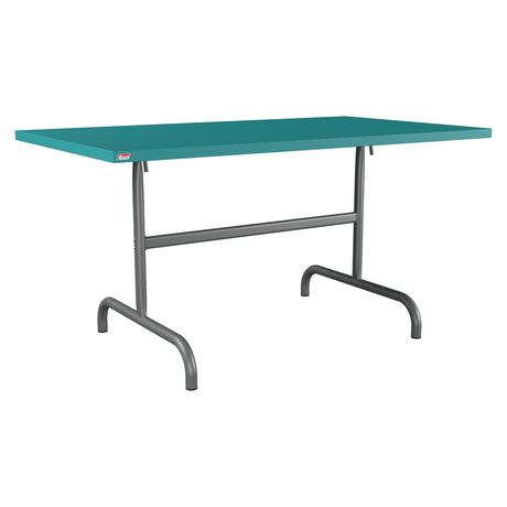 Schaffner Säntis Table repas rabattable 140x80cm – Bleu Kali 56 / Graphite 73