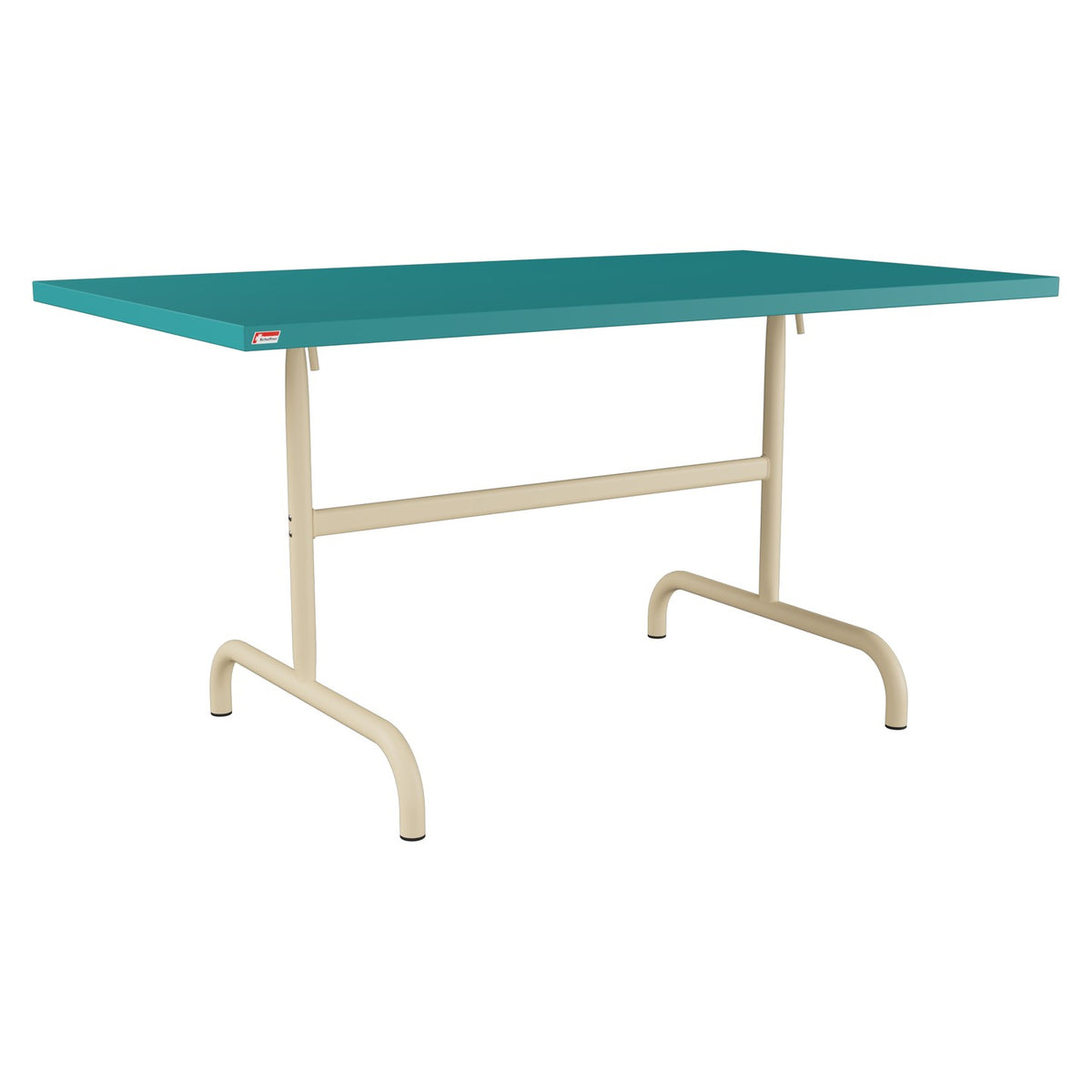 Schaffner Säntis Table repas rabattable 140x80cm – Bleu Kali 56 / Marron Pastel 83