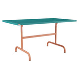 Schaffner Säntis Table repas rabattable 140x80cm – Bleu Kali 56 / Terracotta 84