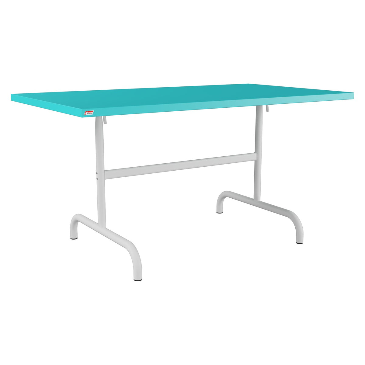 Schaffner Säntis Table repas rabattable 140x80cm – Turquoise 58 / Gris Argent 78