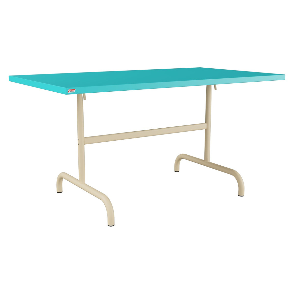 Schaffner Säntis Table repas rabattable 140x80cm – Turquoise 58 / Marron Pastel 83