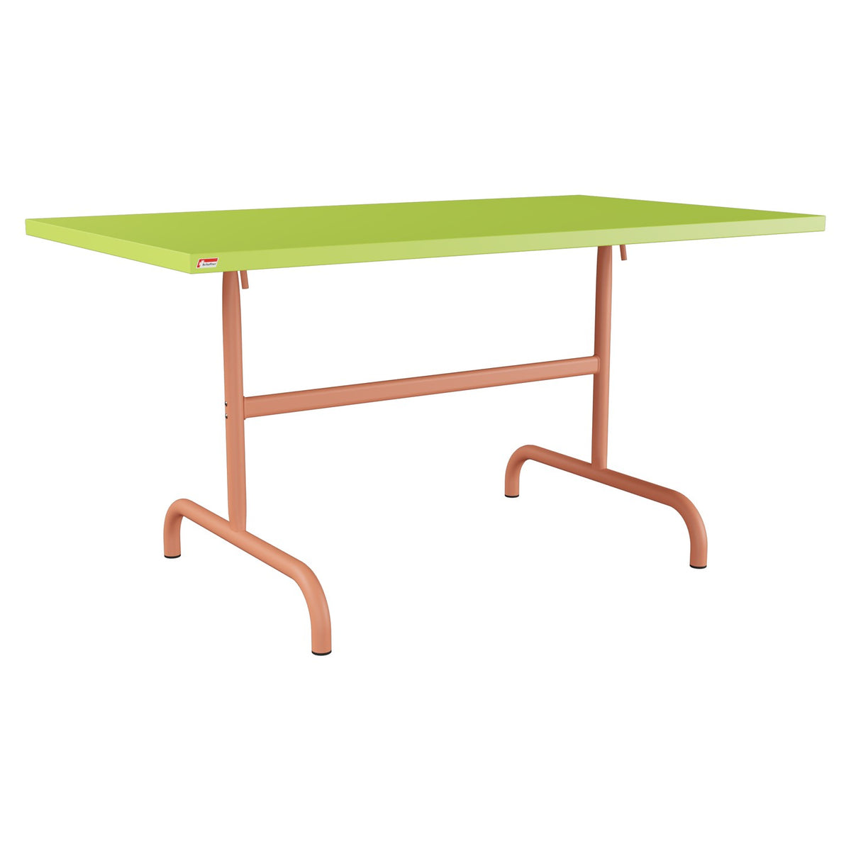 Schaffner Säntis Table repas rabattable 140x80cm – Vert clair 63 / Terracotta 84