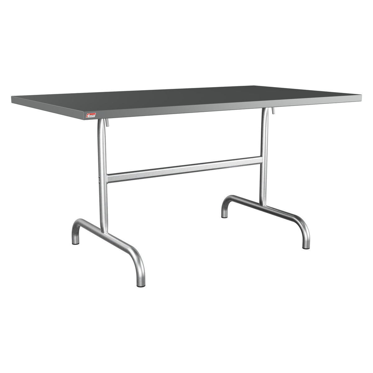 Schaffner Säntis Table repas rabattable 140x80cm – Graphite 73 / Galvanisé à chaud 02