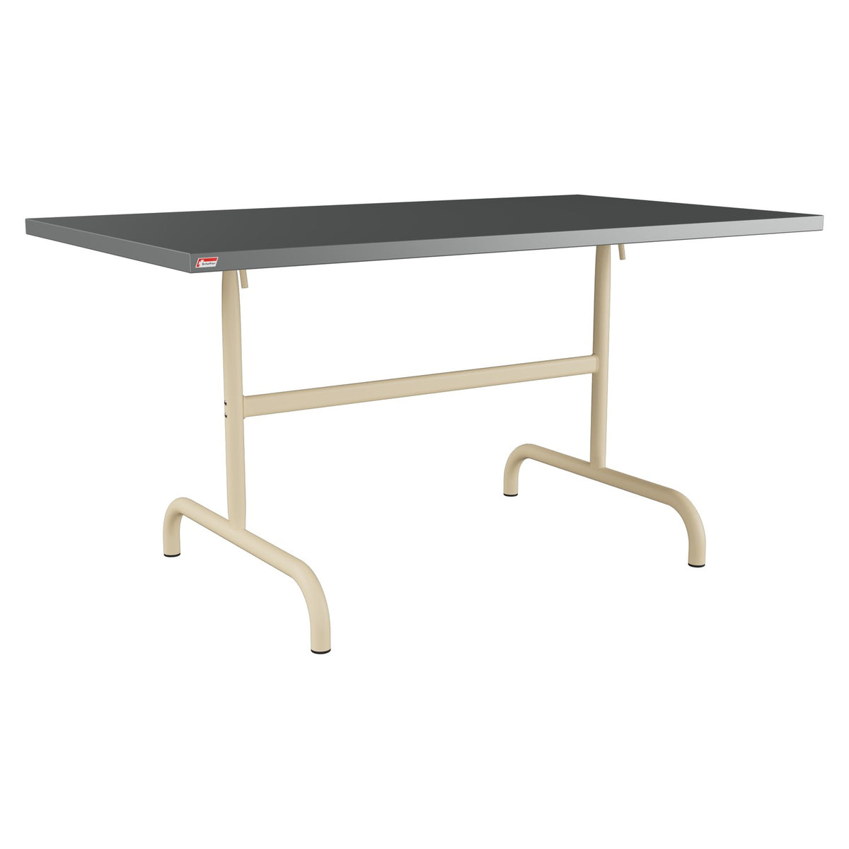 Schaffner Säntis Table repas rabattable 140x80cm – Graphite 73 / Marron Pastel 83