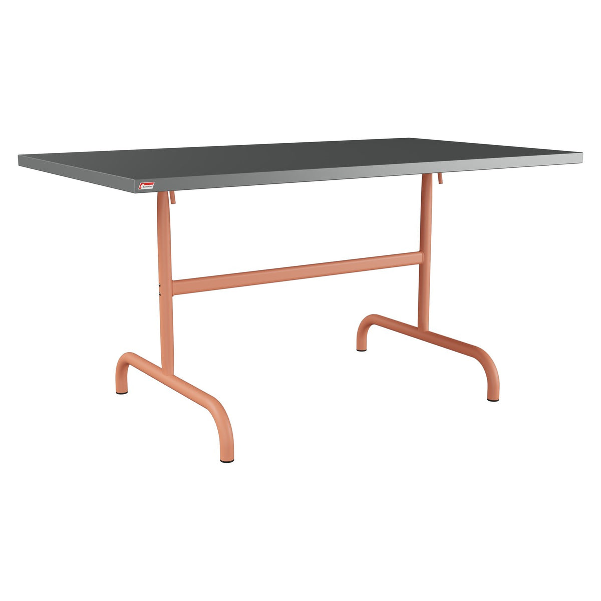 Schaffner Säntis Table repas rabattable 140x80cm – Graphite 73 / Terracotta 84