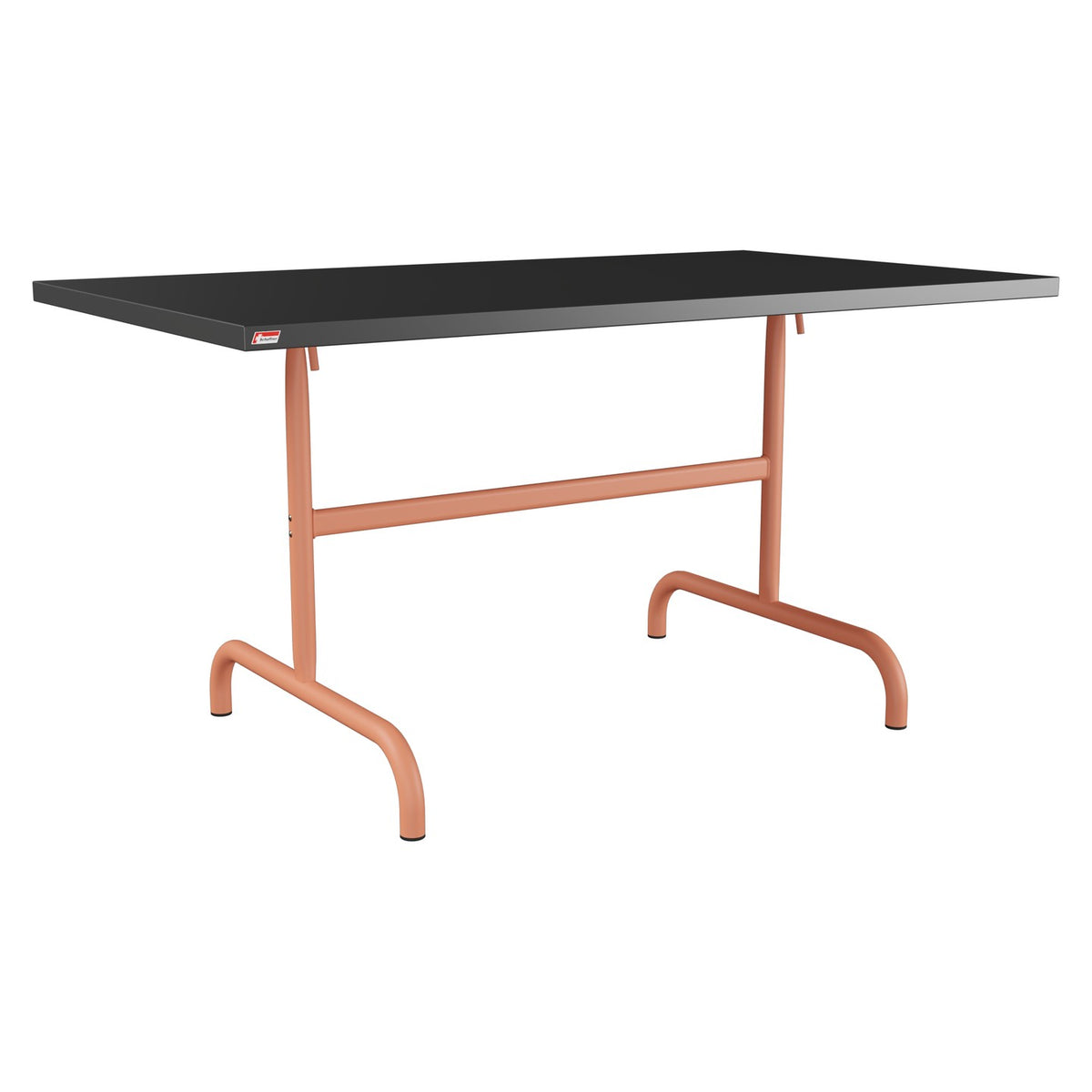 Schaffner Säntis Table repas rabattable 140x80cm – Anthracite 77 / Terracotta 84
