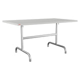 Schaffner Säntis Table repas rabattable 140x80cm – Gris Argent 78 / Galvanisé à chaud 02