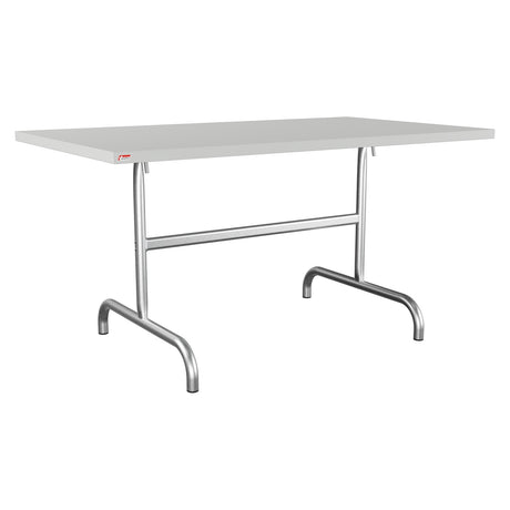 Schaffner Säntis Table repas rabattable 140x80cm – Gris Argent 78 / Galvanisé à chaud 02
