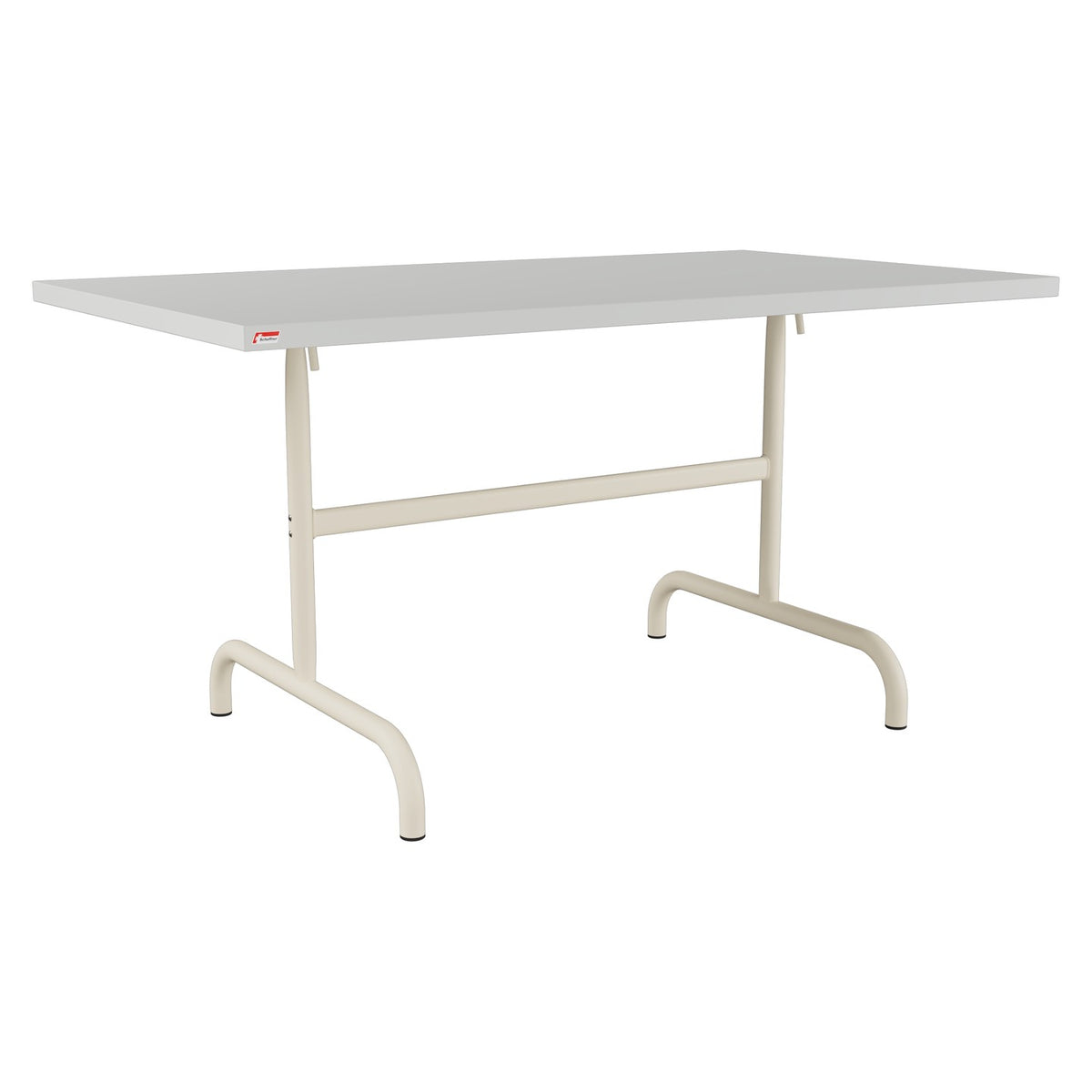 Schaffner Säntis Table repas rabattable 140x80cm – Gris Argent 78 / Sable Pastel 15