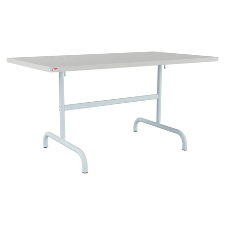 Schaffner Säntis Table repas rabattable 140x80cm – Gris Argent 78 / Bleu Pastel 51
