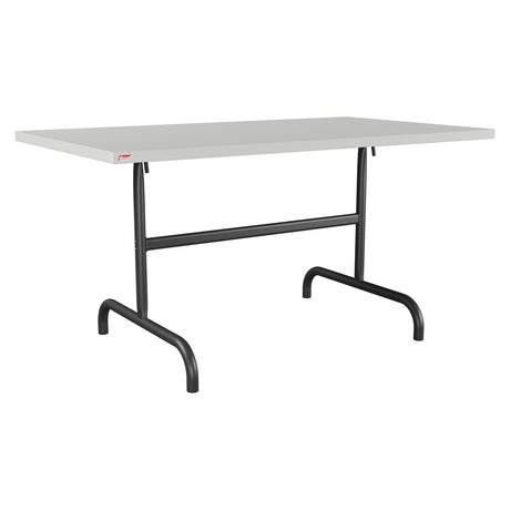 Schaffner Säntis Table repas rabattable 140x80cm – Gris Argent 78 / Anthracite 77