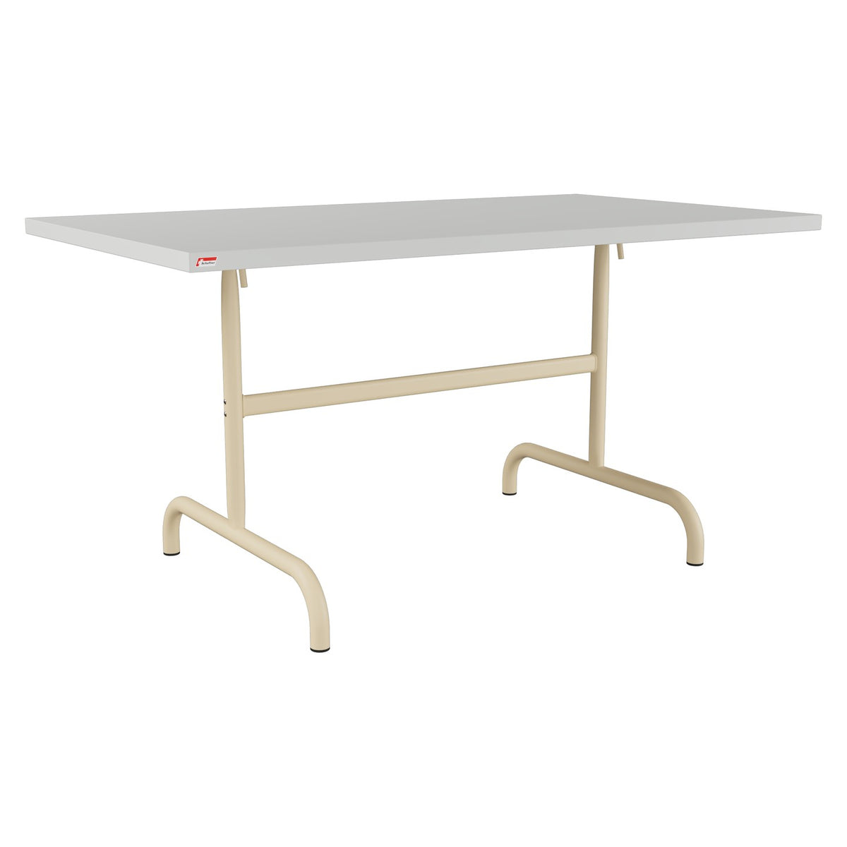 Schaffner Säntis Table repas rabattable 140x80cm – Gris Argent 78 / Marron Pastel 83