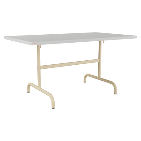 Schaffner Säntis Table repas rabattable 140x80cm – Gris Argent 78 / Marron Pastel 83