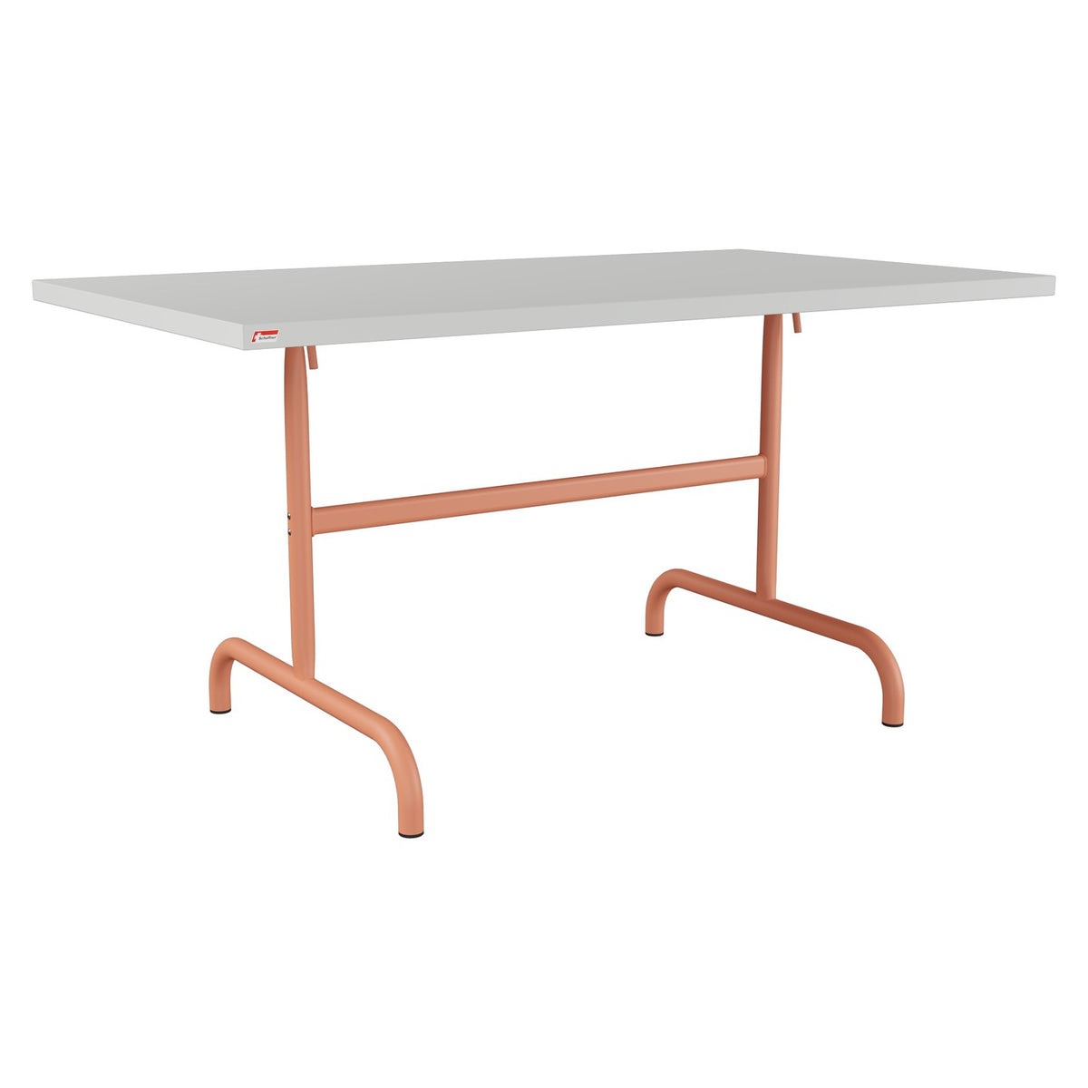 Schaffner Säntis Table repas rabattable 140x80cm – Gris Argent 78 / Terracotta 84