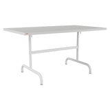 Schaffner Säntis Table repas rabattable 140x80cm – Gris Argent 78 / Blanc 90