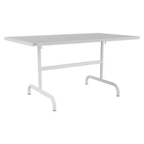 Schaffner Säntis Table repas rabattable 140x80cm – Gris Argent 78 / Blanc 90