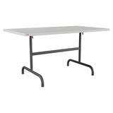Schaffner Säntis Table repas rabattable 140x80cm – Gris Argent 78 / Noir 91