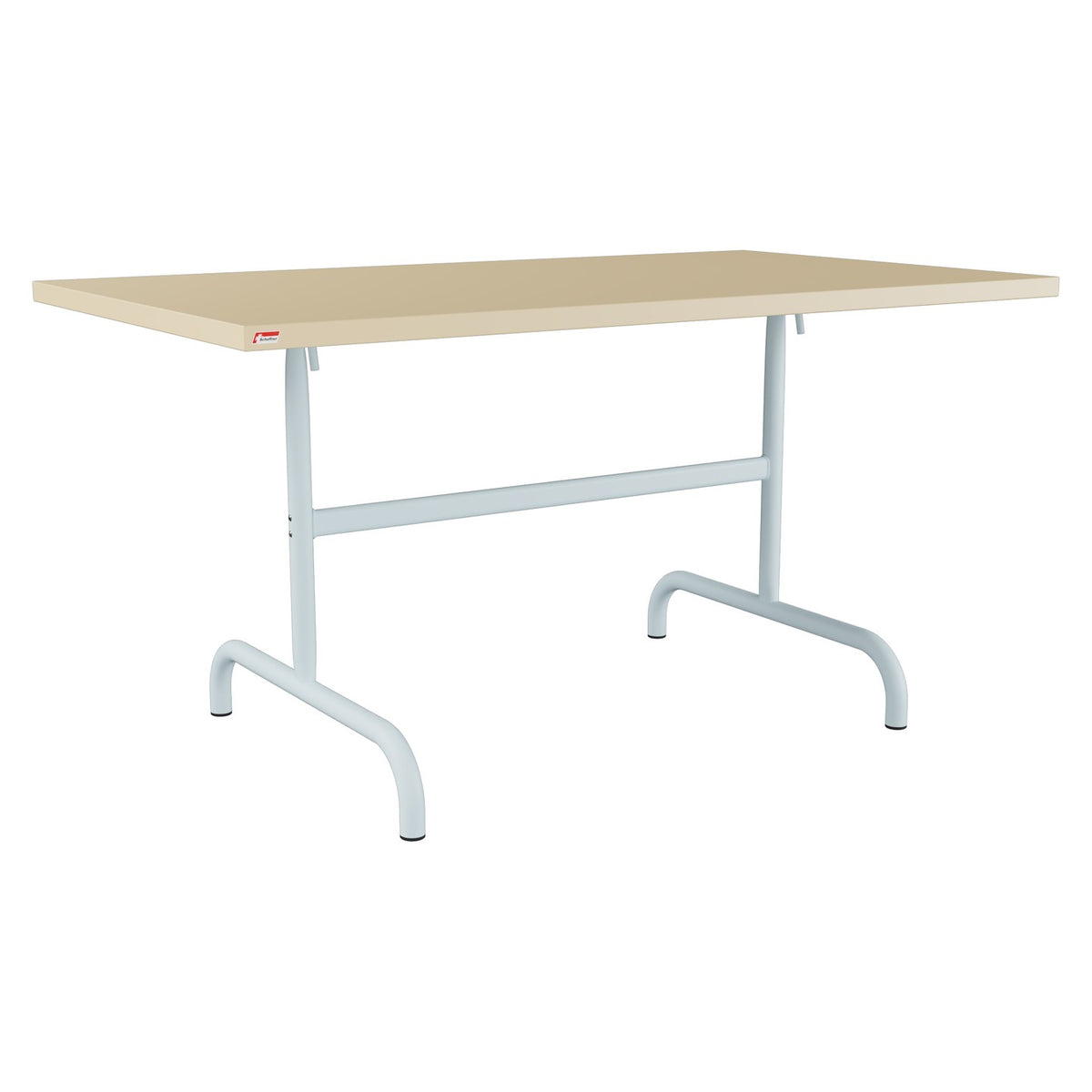 Schaffner Säntis Table repas rabattable 140x80cm – Marron Pastel 83 / Bleu Pastel 51
