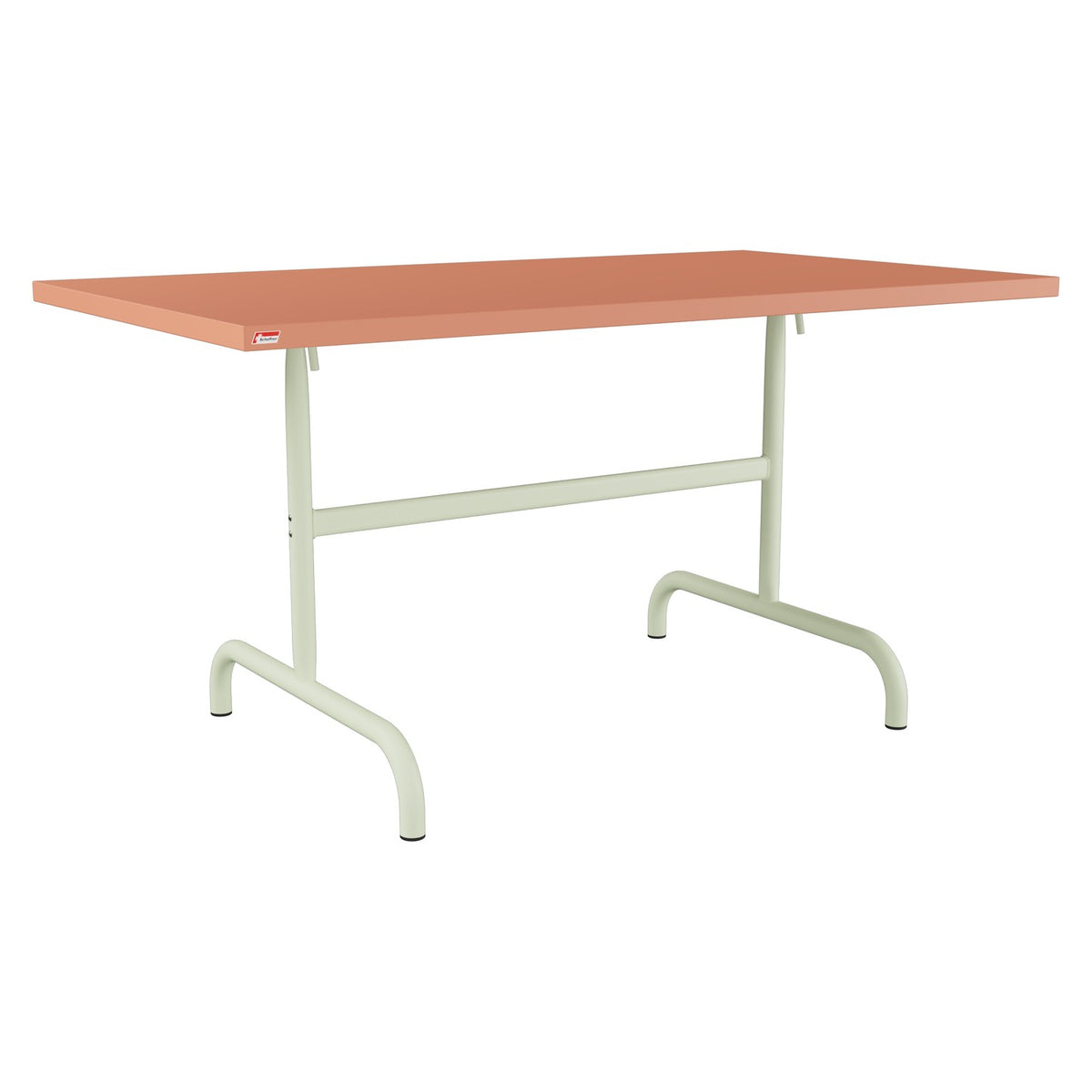 Schaffner Säntis Table repas rabattable 140x80cm – Terracotta 84 / Vert Pastel 64