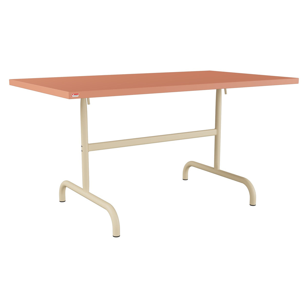 Schaffner Säntis Table repas rabattable 140x80cm – Terracotta 84 / Marron Pastel 83