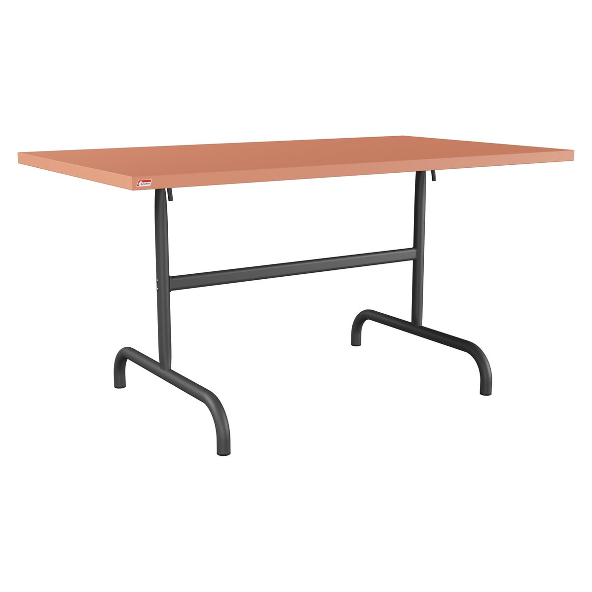 Schaffner Säntis Table repas rabattable 140x80cm – Terracotta 84 / Noir 91