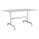 Schaffner Säntis Table repas rabattable 140x80cm – Blanc 90 / Galvanisé à chaud 02