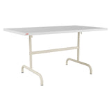 Schaffner Säntis Table repas rabattable 140x80cm – Blanc 90 / Sable Pastel 15