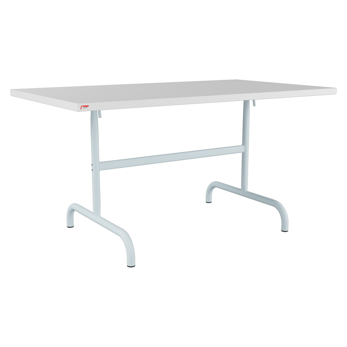 Schaffner Säntis Table repas rabattable 140x80cm – Blanc 90 / Bleu Pastel 51