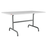 Schaffner Säntis Table repas rabattable 140x80cm – Blanc 90 / Graphite 73