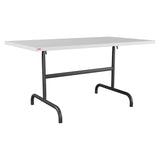 Schaffner Säntis Table repas rabattable 140x80cm – Blanc 90 / Anthracite 77