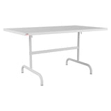 Schaffner Säntis Table repas rabattable 140x80cm – Blanc 90 / Gris Argent 78