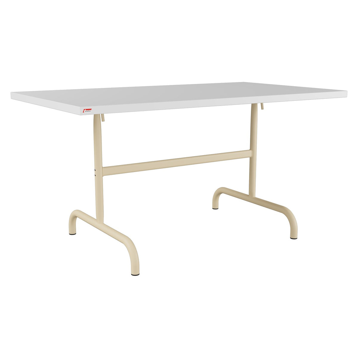 Schaffner Säntis Table repas rabattable 140x80cm – Blanc 90 / Marron Pastel 83