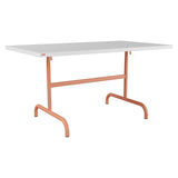 Schaffner Säntis Table repas rabattable 140x80cm – Blanc 90 / Terracotta 84