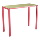 Schaffner Luzern table haute 140x60cm h:110cm – Jaune Buis 18 / Rouge Érable 33