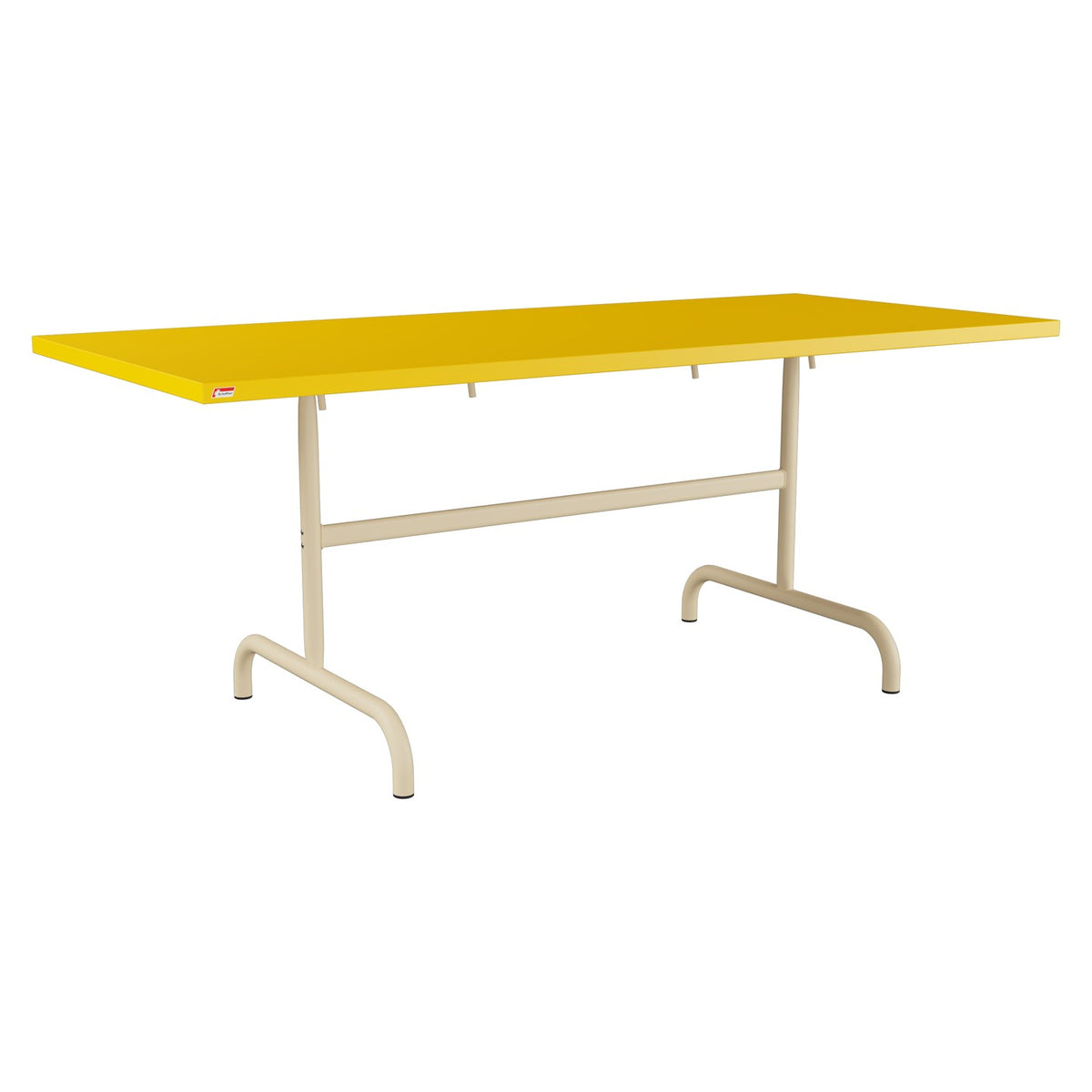 Schaffner Säntis Table repas rabattable 180x80cm – Jaune 11 / Marron Pastel 83