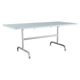 Schaffner Säntis Table repas rabattable 180x80cm – Bleu Pastel 51 / Galvanisé à chaud 02