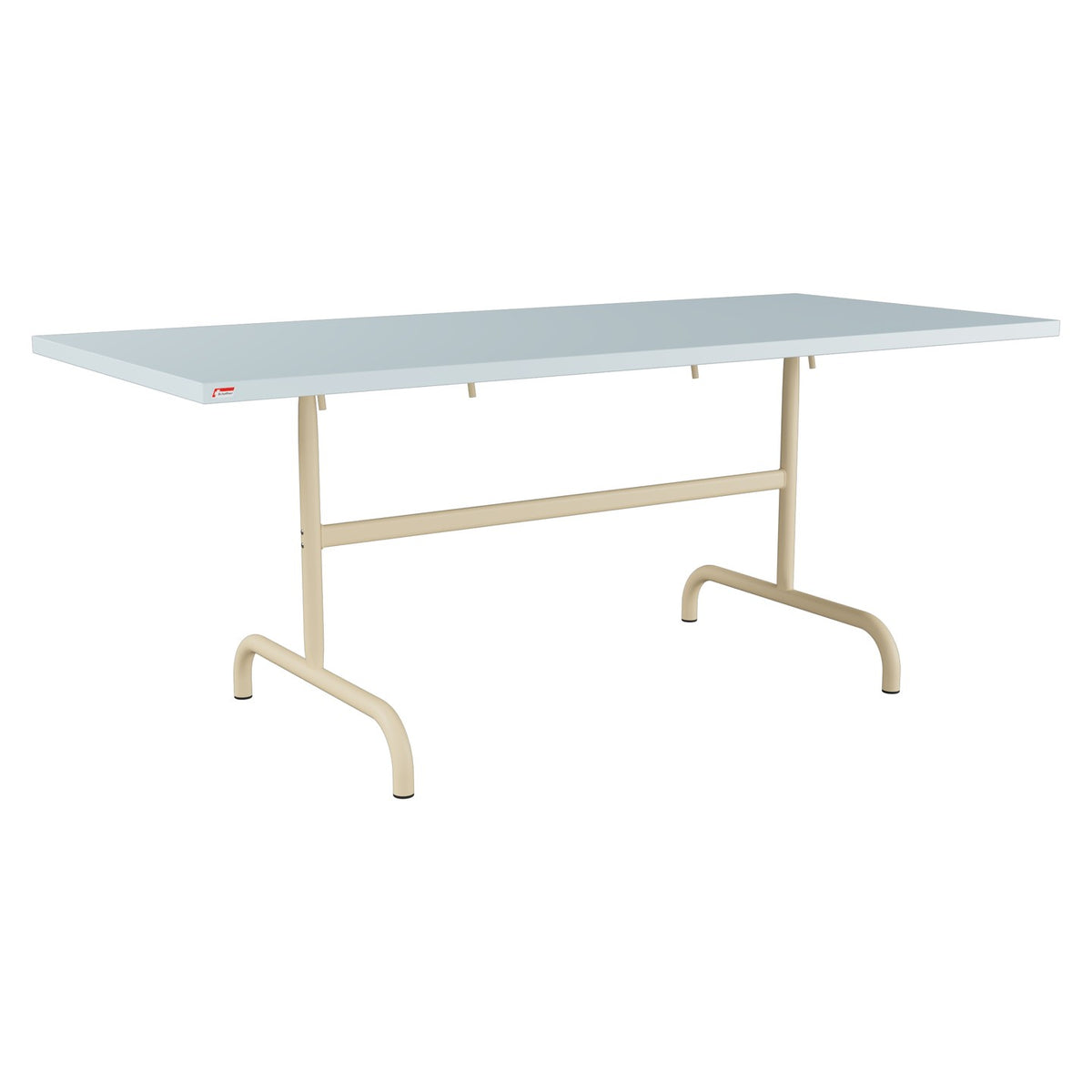 Schaffner Säntis Table repas rabattable 180x80cm – Bleu Pastel 51 / Marron Pastel 83