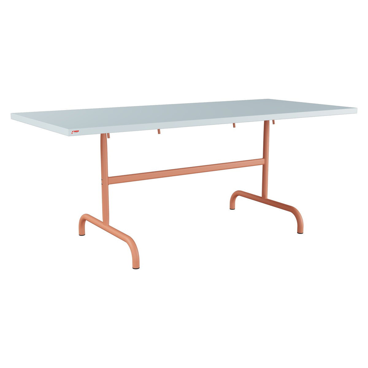 Schaffner Säntis Table repas rabattable 180x80cm – Bleu Pastel 51 / Terracotta 84