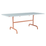 Schaffner Säntis Table repas rabattable 180x80cm – Bleu Pastel 51 / Terracotta 84