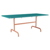 Schaffner Säntis Table repas rabattable 180x80cm – Bleu Kali 56 / Terracotta 84
