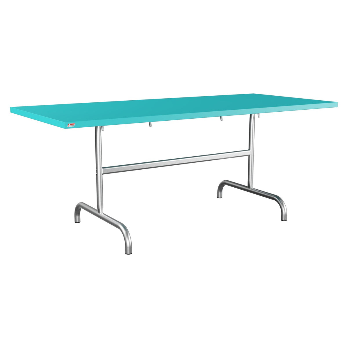 Schaffner Säntis Table repas rabattable 180x80cm – Turquoise 58 / Galvanisé à chaud 02